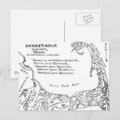 1890年のケープコッドの古地図 ポストカード (正面/裏面)