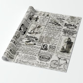 1890年のセピアビクトリアン新聞おもしろい広告 ラッピングペーパー (アンロールド)
