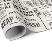 1890年のセピアビクトリアン新聞おもしろい広告 ラッピングペーパー (ロールコーナー)