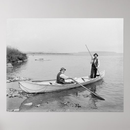1890年のセントローレンス川の船乗り。ヴィンテージ写真 ポスター (正面)