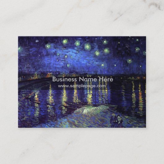1890年のローネでの星空の夜、ヴァン・ゴッホ 名刺 (正面)