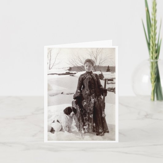 1890年の女性および彼女のブリッタニーの猟犬 カード (正面)