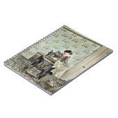 1890年の女性の裁縫機の写真の着色 ノートブック (左側)