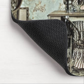 1890年の女性の裁縫機の写真の着色 マウスパッド (コーナー)