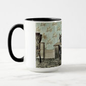 1890年の女性の裁縫機の写真の着色 マグカップ (左)