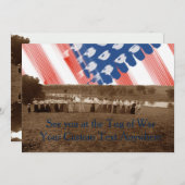 1890年の女性綱引きアメリカ国旗 招待状 (正面/裏面)