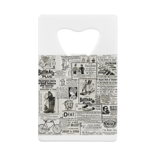 1890年の新聞魅力的は男性ビクトリアン女性を広告している クレジットカード栓抜き (裏面)