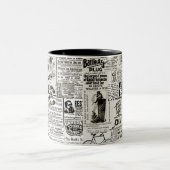 1890年の新聞魅力的は男性ビクトリアン女性を広告している ツートーンマグカップ (中央)