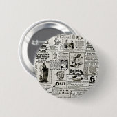 1890年の新聞魅力的は男性ビクトリアン女性を広告している 缶バッジ (正面&裏面)