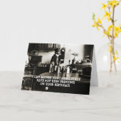 1890年の電話誕生日おもしろいマンボトル カード (黄色い花)