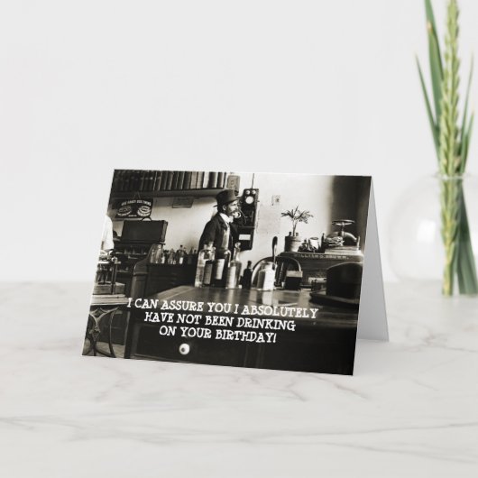 1890年の電話誕生日おもしろいマンボトル カード (正面)