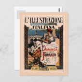 1890年アールヌーボーイタリアン雑誌表紙 ポストカード (正面/裏面)