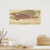 1890年シカゴのミートパッキング地区の地図 ポスター (キッチン)