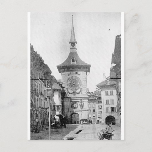 1890年スイス・ベルヌ市時計塔 ポストカード (正面)