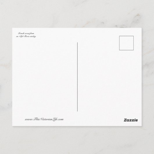 1890年パリのカタログからのビクトリアン・フランスの コルセット ポストカード (裏面)