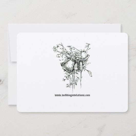 1890年ビクトリアン頃の紅葉樹結婚葉 招待状 (裏面)