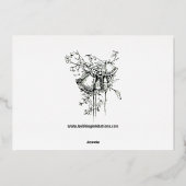 1890年ビクトリアン頃の紅葉樹結婚葉 箔招待状 (裏面)