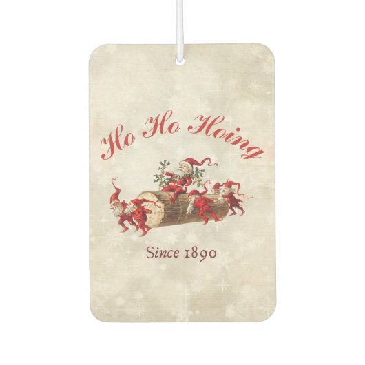 1890年ヴィンテージのクリスマスグリーティング以来のホーホーホイン カーエアーフレッシュナー (正面)