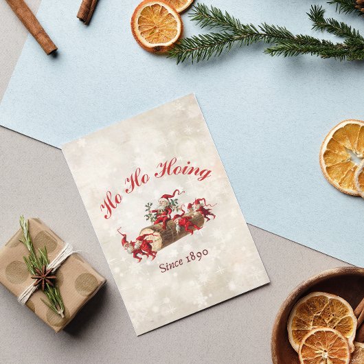 1890年ヴィンテージのクリスマスグリーティング以来のホーホーホイン カード