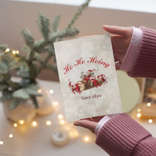 1890年ヴィンテージのクリスマスグリーティング以来のホーホーホイン ポストカード