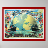 1890年ヴィンテージ旅行の世界旅行を回る ポスター (正面)