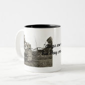 1890年代のジャック・ラッセル・テリア犬の男の愛の写真 ツートーンマグカップ (正面左)