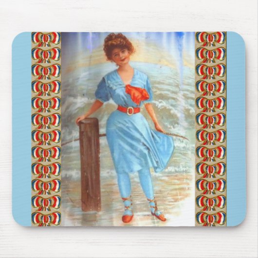 1890年代のビクトリアン女性がビーチ マウスパッド (正面)