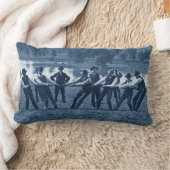 1890年代のメンズマンTug-O-WarキツネリバーElgin IL写真 ランバークッション (ブランケット)