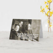 1890年代のヴィンテージおもしろい写真は哀れな老人 カード (黄色い花)