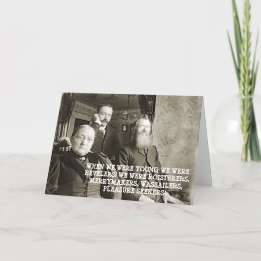 1890年代のヴィンテージおもしろい写真は哀れな老人 カード (正面)