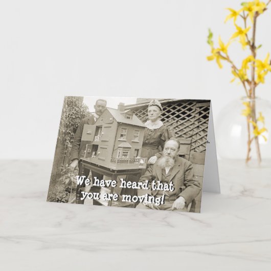 1890年代のヴィンテージの写真の家の暖まる移動 カード (黄色い花)