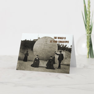 1890年代の地球の球体の安全な旅の世界写真 カード