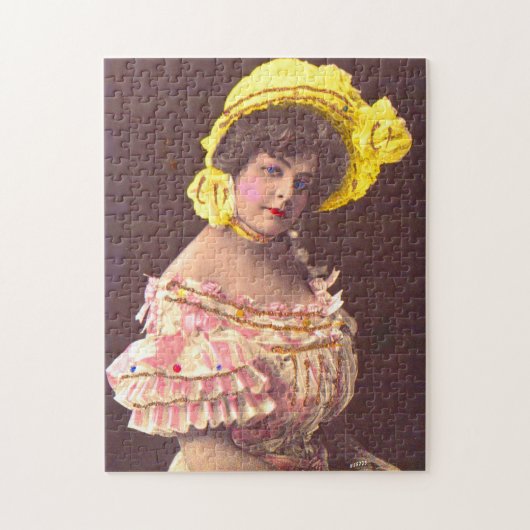 1890年代の女性のフリルな服装プリント ジグソーパズル (縦)