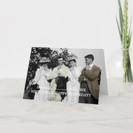 1890年代の小人男性、着飾った女性誕生日カード カード