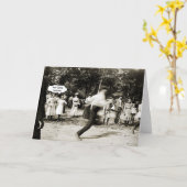 1890年代の少年運動ランニングジョギングレースカスタム カード (黄色い花)