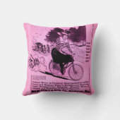 1890年代の自転車とザ・ラサイクルプリント クッション (裏面)