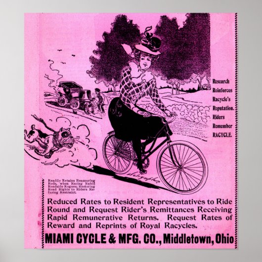 1890年代の自転車及び自転車 ポスター (正面)