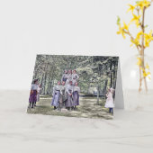 1890年代の若い女性の女の子の手の色 カード (黄色い花)