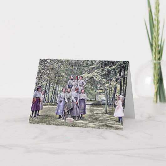 1890年代の若い女性の女の子の手の色 カード (正面)