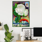 1890年代バラカタログイラストレーションホワイトローズ ポスター (ホームオフィス)