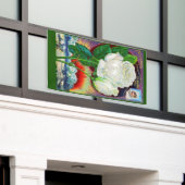 1890年代バラカタログイラストレーションホワイトローズ 横断幕 (ビルの外側)