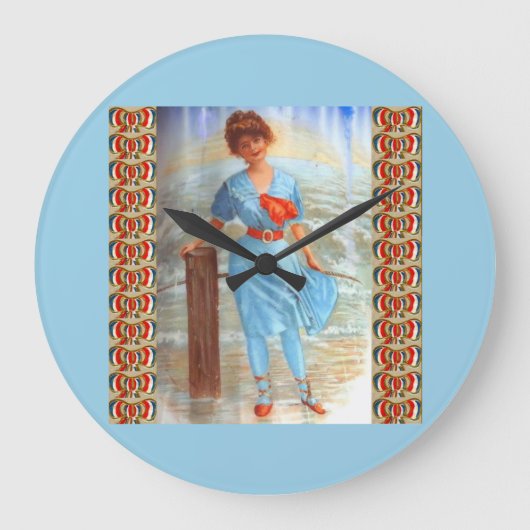 1890年代ビクトリアンのビーチ ラージ壁時計 (正面)