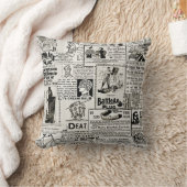 1890年代ビクトリアン新聞広告おもしろいお洒落 クッション (ブランケット)