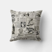 1890年代ビクトリアン新聞広告おもしろいお洒落 クッション (裏面)