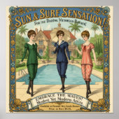 1890年代ビクトリア朝水着広告ポスター ポスター (正面)