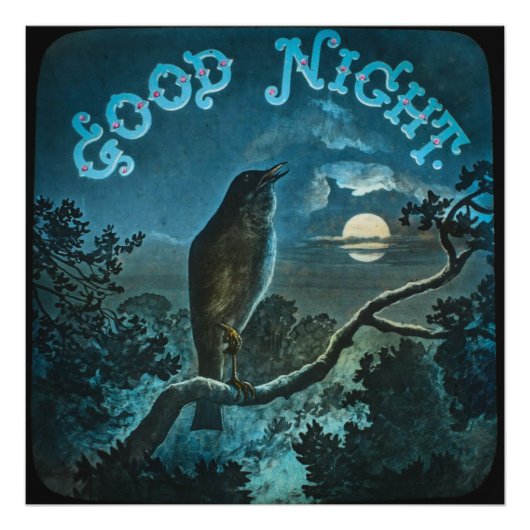 1890年代頃のブランチヴィンテージのグッドナイトバード フォトプリント            (正面)