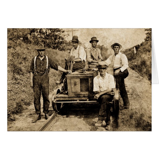 1890年代1910頃ヴィンテージの柵の乗組員 (正面横)