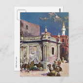 1890年代 ヴィンテージ トリポリ リビア 水彩画 ポストカード (正面/裏面)