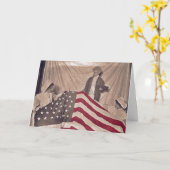 1890年頃のアメリカ国旗の写真と引用文 カード (黄色い花)