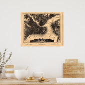 1890年頃のコンスタンティオープル・イスタンブールの地図 – 1907 ポスター (キッチン)